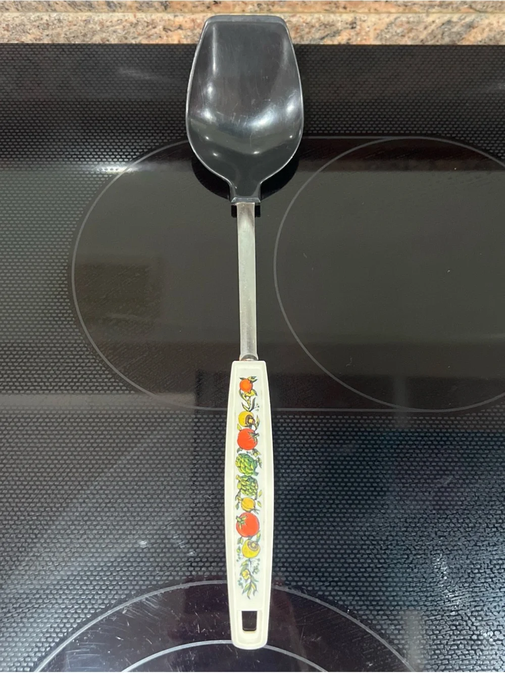 Vintage Spice of Life Fruit Kitchen Turner Spatula - Black Blade, White Handle